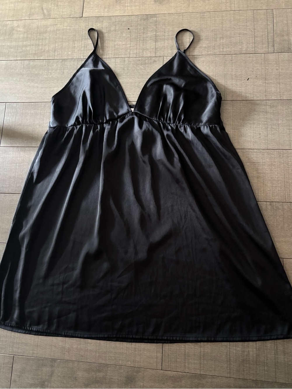 4 for $25- La Vie En Rose Black Smocked Bodice Camisole